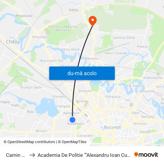 Harta de Camin U4 către Academia De Politie ""Alexandru Ioan Cuza""
