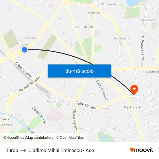 Harta de Turda către Clădirea Mihai Eminescu - Ase
