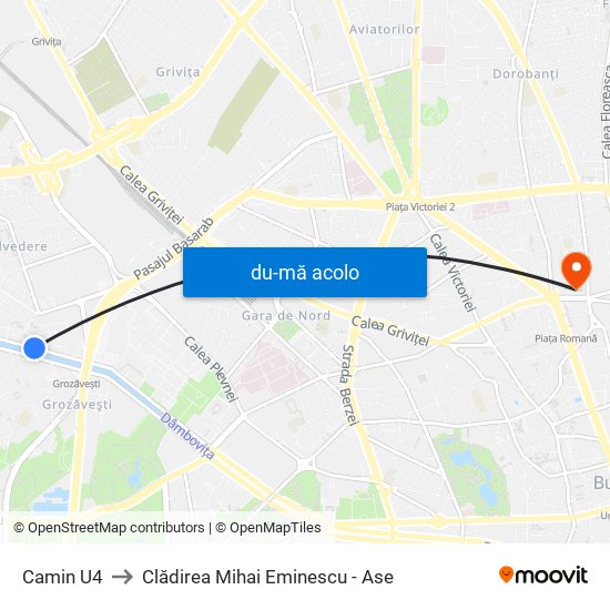 Harta de Camin U4 către Clădirea Mihai Eminescu - Ase