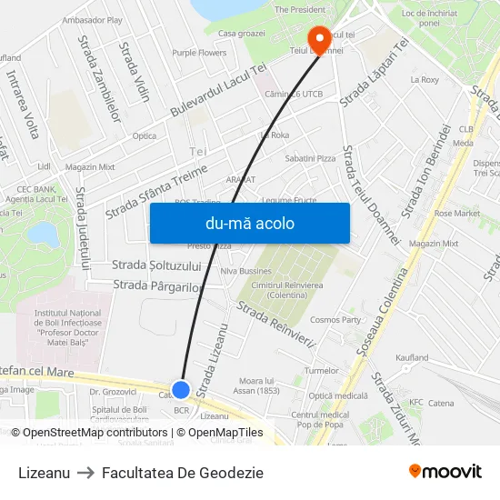 Harta de Lizeanu către Facultatea De Geodezie