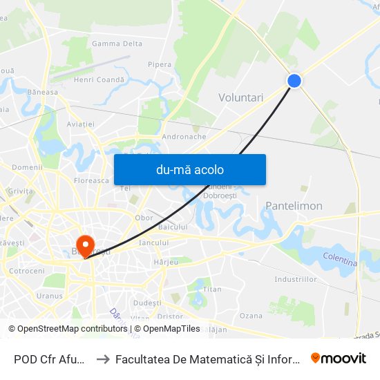 Harta de POD Cfr Afumati către Facultatea De Matematică Și Informatică