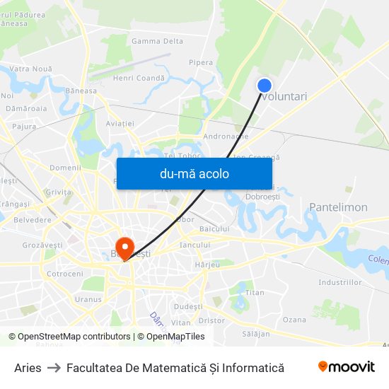 Harta de Aries către Facultatea De Matematică Și Informatică