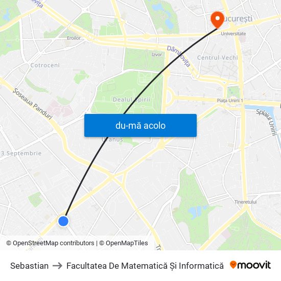 Harta de Sebastian către Facultatea De Matematică Și Informatică