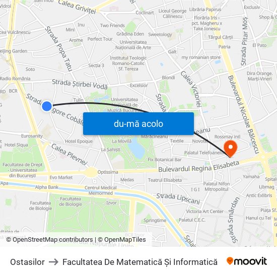 Harta de Ostasilor către Facultatea De Matematică Și Informatică