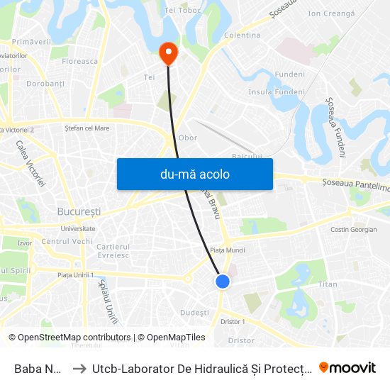Harta de Baba Novac către Utcb-Laborator De Hidraulică Și Protecția Mediului