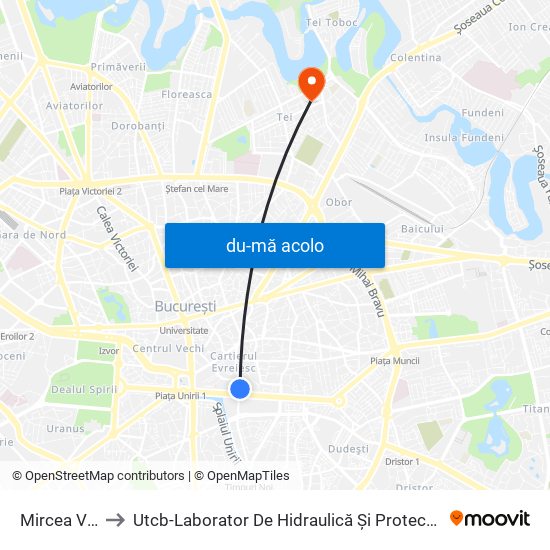 Harta de Mircea Voda către Utcb-Laborator De Hidraulică Și Protecția Mediului