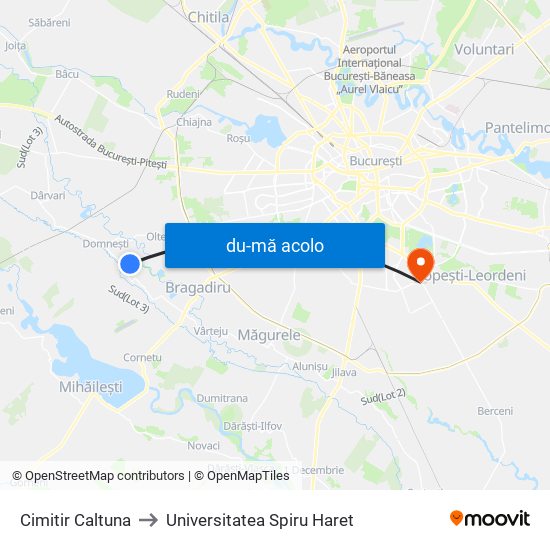 Harta de Cimitir Caltuna către Universitatea Spiru Haret