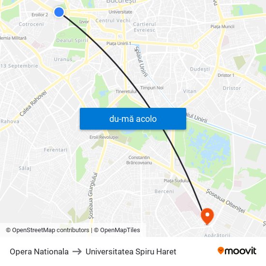 Harta de Opera Nationala către Universitatea Spiru Haret