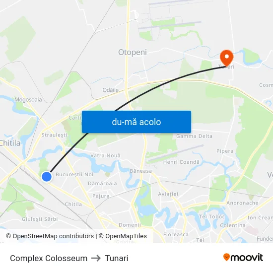 Harta de Complex Colosseum către Tunari