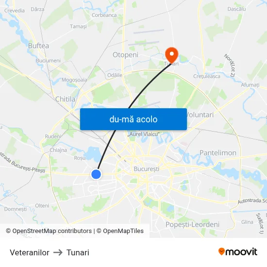 Harta de Veteranilor către Tunari