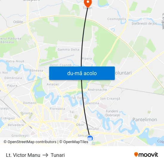 Harta de Lt. Victor Manu către Tunari