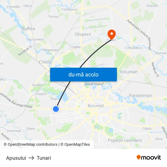 Harta de Apusului către Tunari