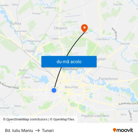 Harta de Bd. Iuliu Maniu către Tunari