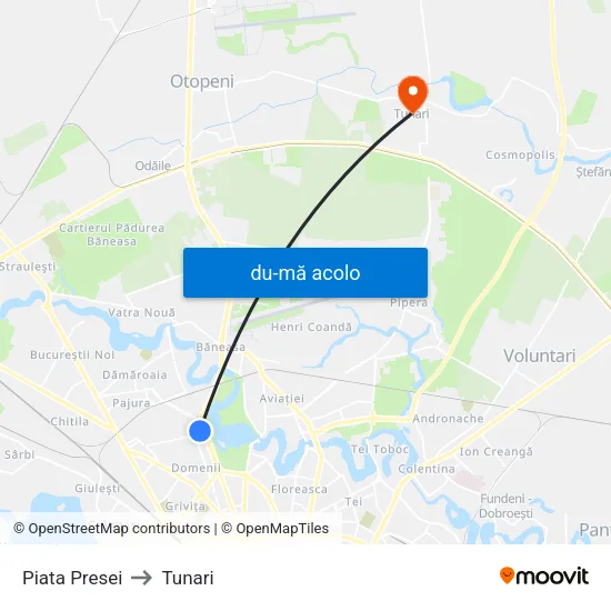 Harta de Piata Presei către Tunari