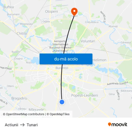 Harta de Actiunii către Tunari