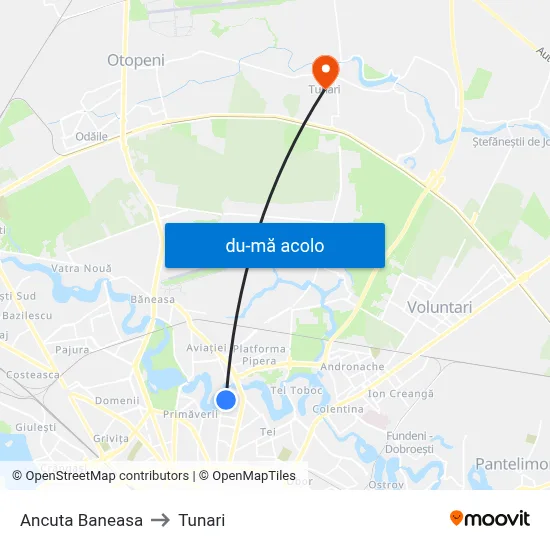 Harta de Ancuta Baneasa către Tunari