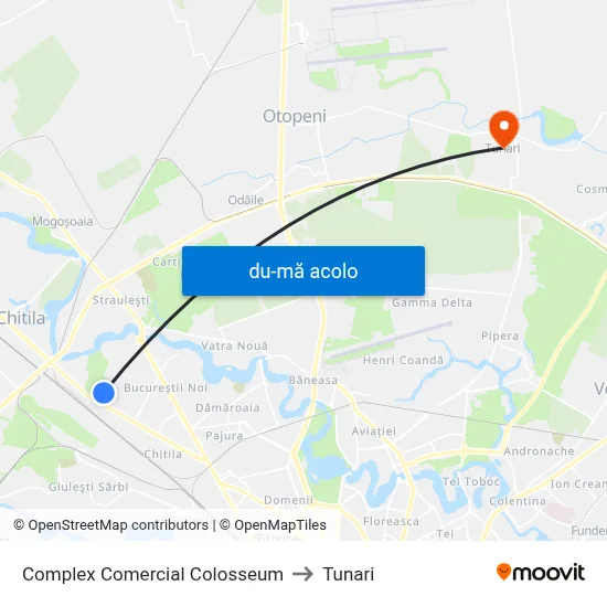 Harta de Complex Comercial Colosseum către Tunari