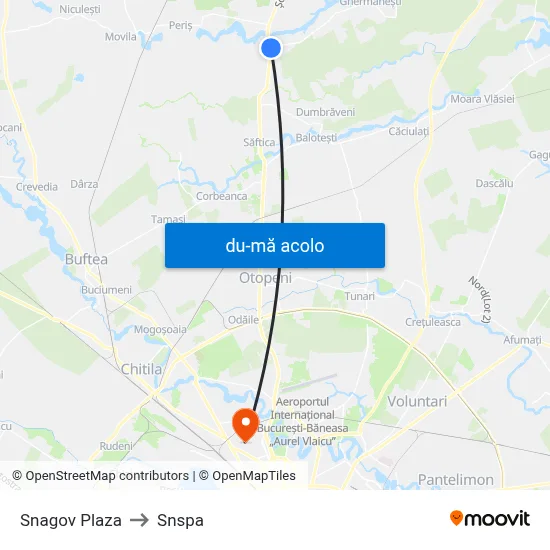 Harta de Snagov Plaza către Snspa