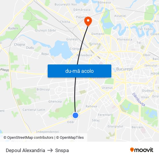 Harta de Depoul Alexandria către Snspa