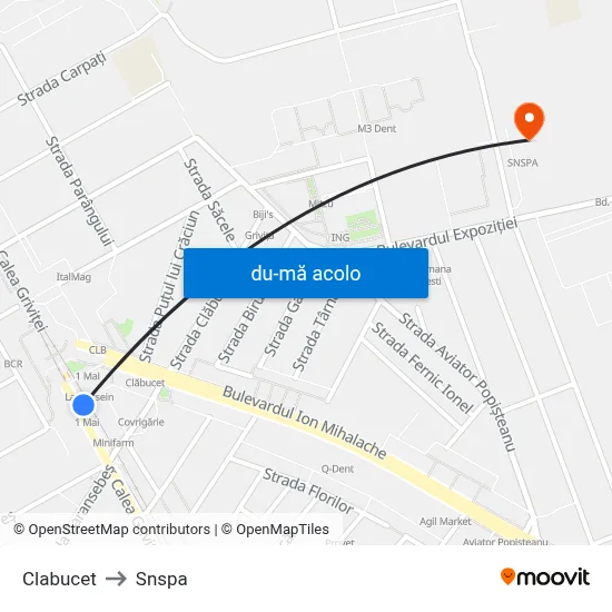 Harta de Clabucet către Snspa