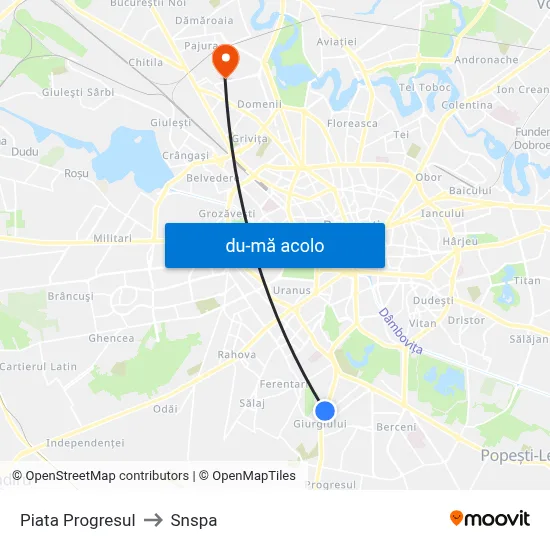 Harta de Piata Progresul către Snspa
