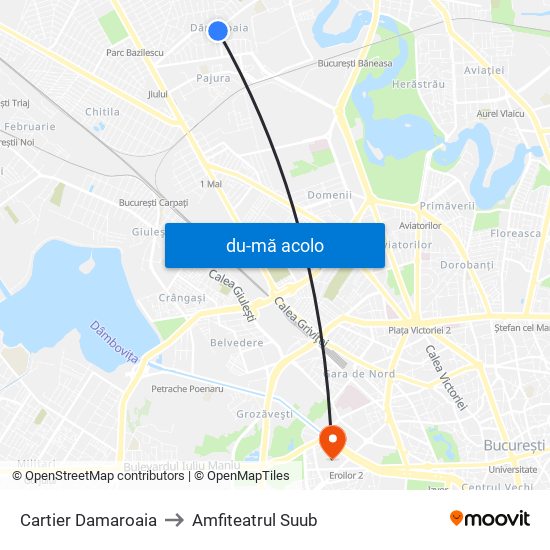 Harta de Cartier Damaroaia către Amfiteatrul Suub