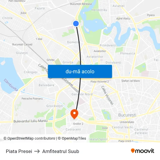 Harta de Piata Presei către Amfiteatrul Suub