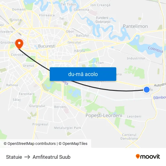 Harta de Statuie către Amfiteatrul Suub