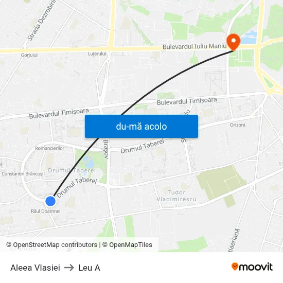 Harta de Aleea Vlasiei către Leu A