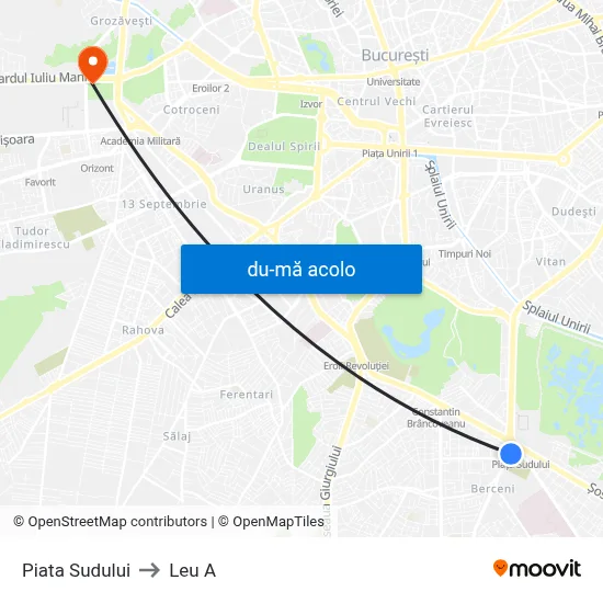 Harta de Piata Sudului către Leu A