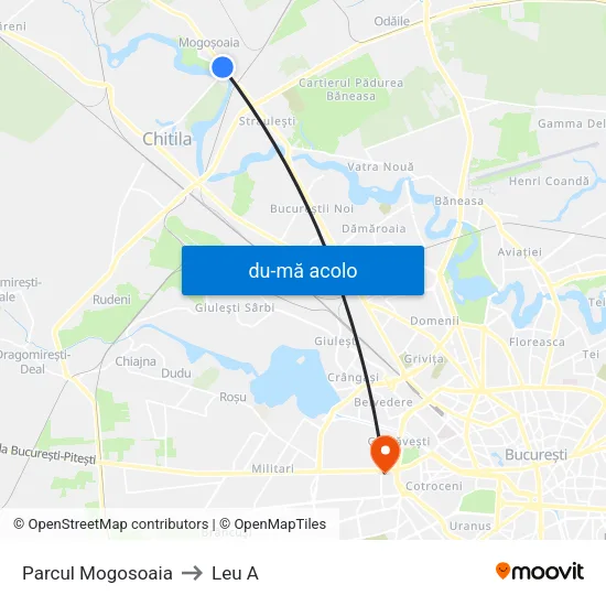 Harta de Parcul Mogosoaia către Leu A