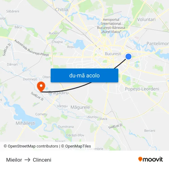 Harta de Mieilor către Clinceni