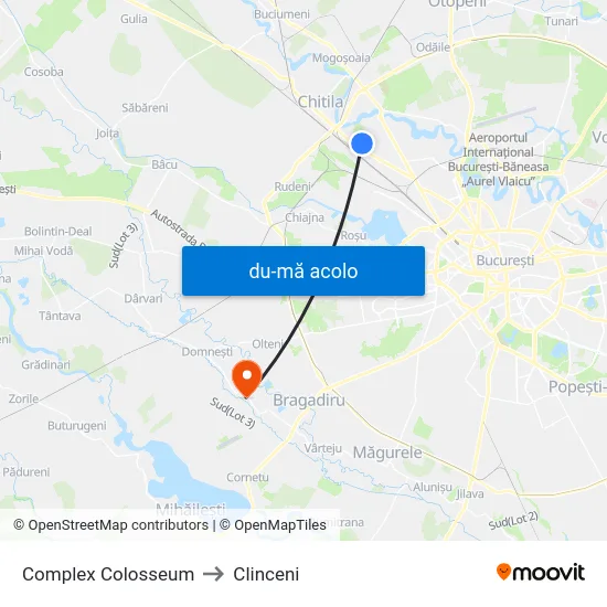 Harta de Complex Colosseum către Clinceni