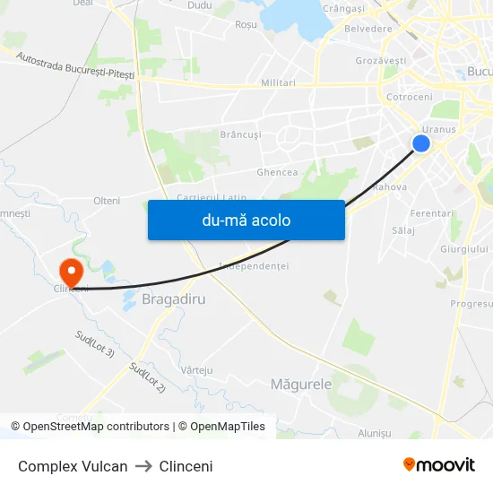 Harta de Complex Vulcan către Clinceni