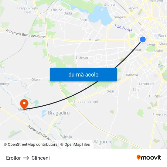 Harta de Eroilor către Clinceni