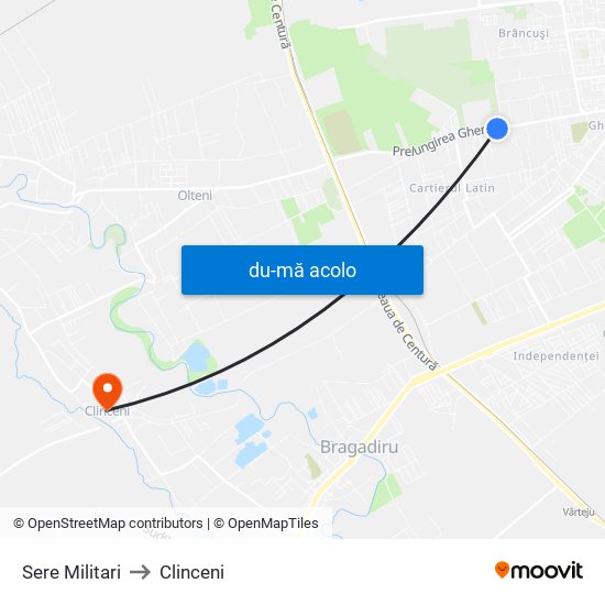 Harta de Sere Militari către Clinceni