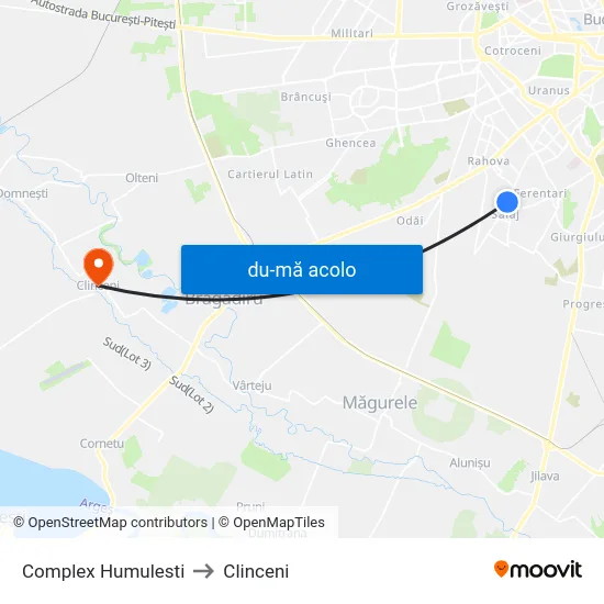 Harta de Complex Humulesti către Clinceni