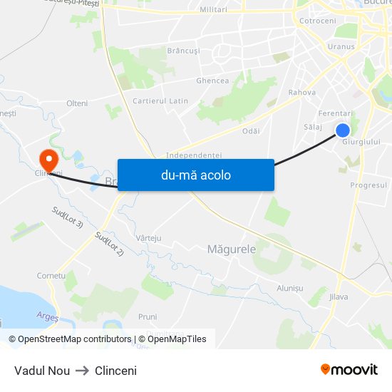 Harta de Vadul Nou către Clinceni