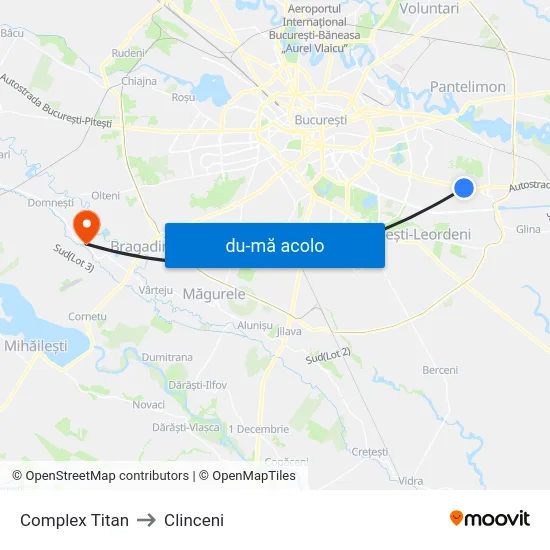 Harta de Complex Titan către Clinceni