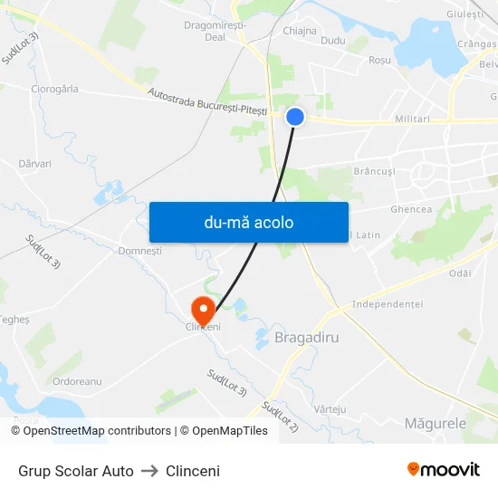 Harta de Grup Scolar Auto către Clinceni