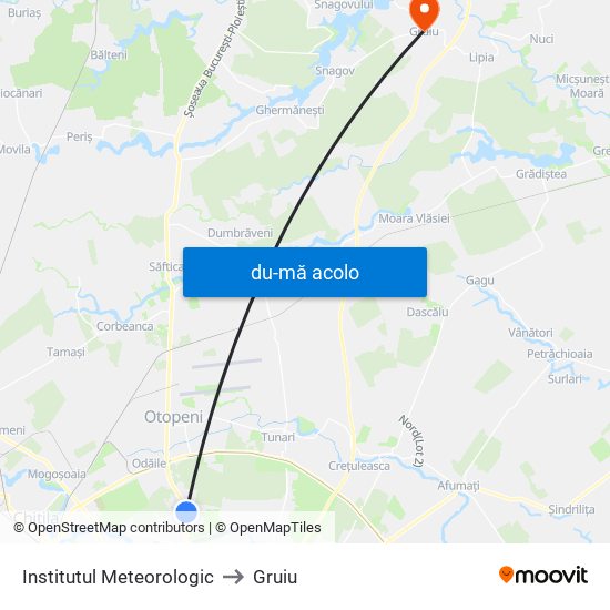 Harta de Institutul Meteorologic către Gruiu