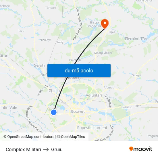 Harta de Complex Militari către Gruiu