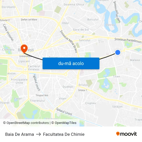 Harta de Baia De Arama către Facultatea De Chimie