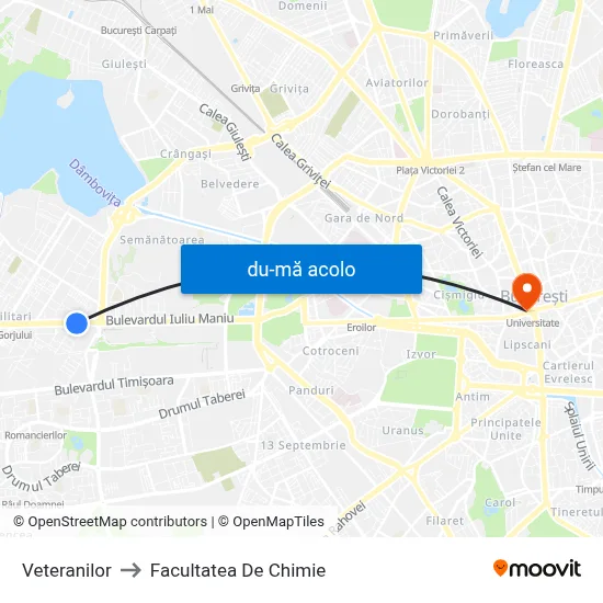 Harta de Veteranilor către Facultatea De Chimie