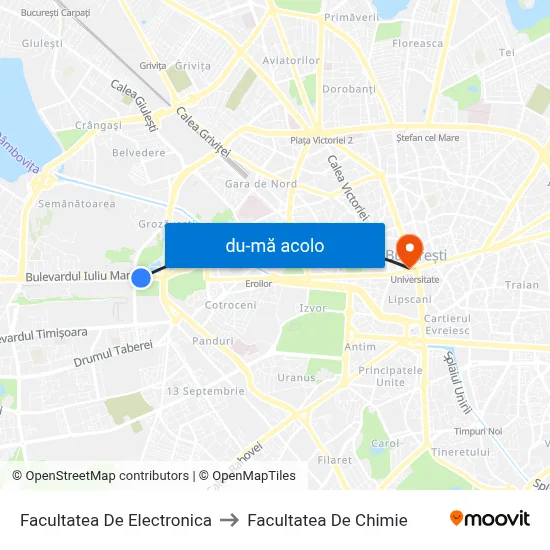 Harta de Facultatea De Electronica către Facultatea De Chimie