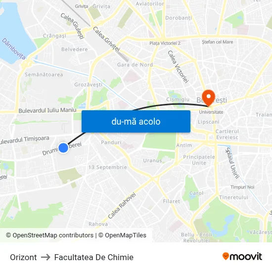 Harta de Orizont către Facultatea De Chimie