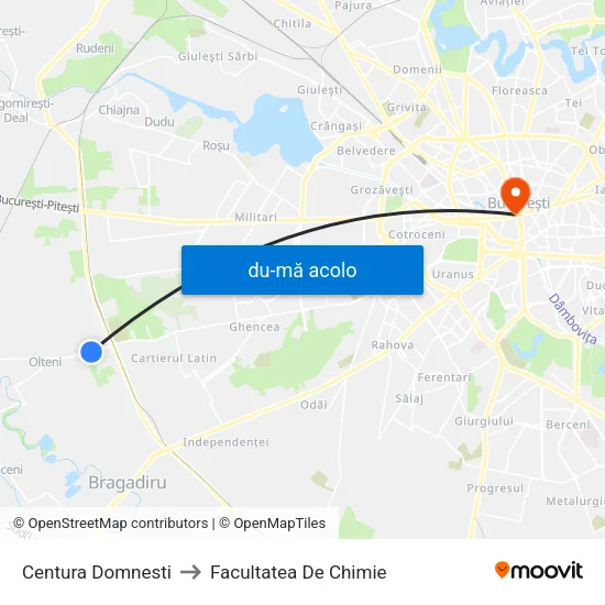 Harta de Centura Domnesti către Facultatea De Chimie