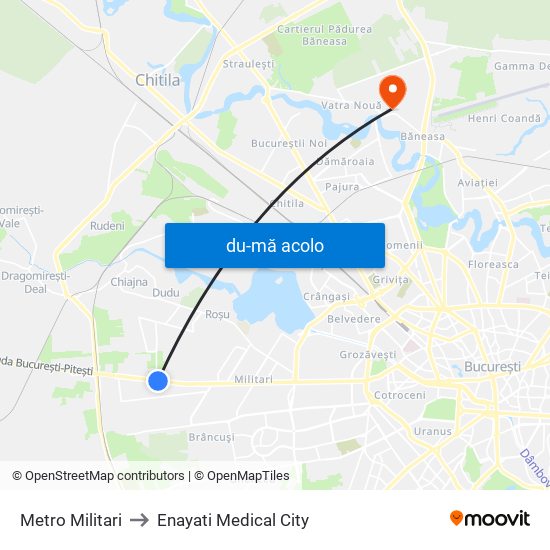 Harta de Metro Militari către Enayati Medical City