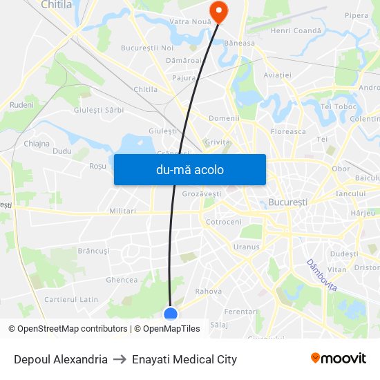 Harta de Depoul Alexandria către Enayati Medical City