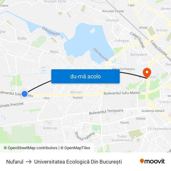 Harta de Nufarul către Universitatea Ecologică Din București
